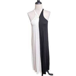 Kos Resort Black & White Knit Maxi Sundress,  Beachwear Size XS